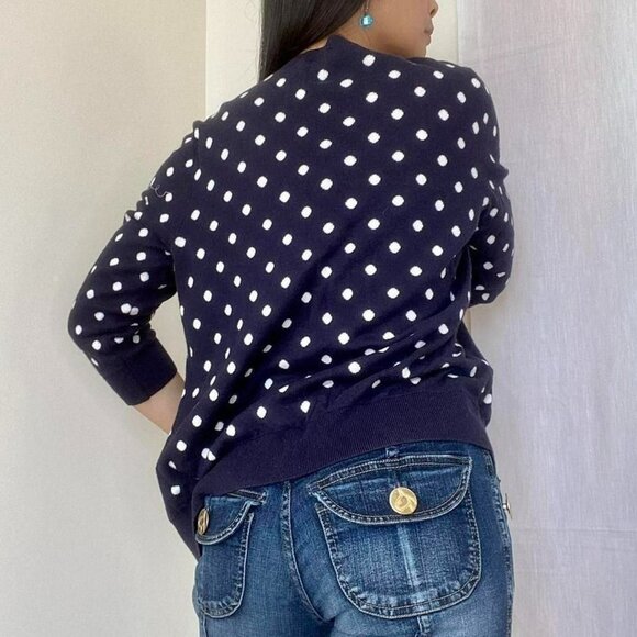 Talbot's Women's Long Sleeve Button Down Cardigan Polka Dot Size M - Picture 10 of 10